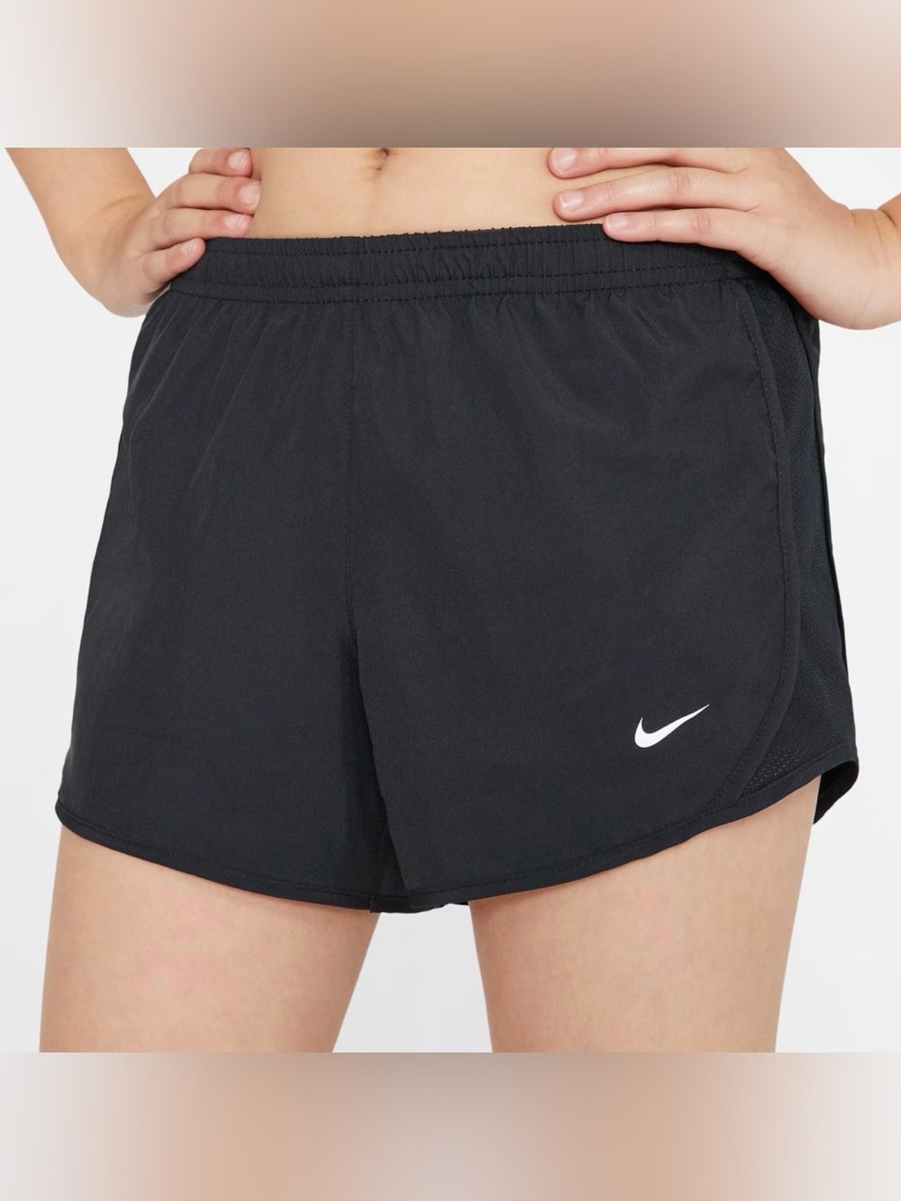 Nike Tempo Girls Dri-FIT Black Running Shorts Size Medium “Big Kids” (10/12)